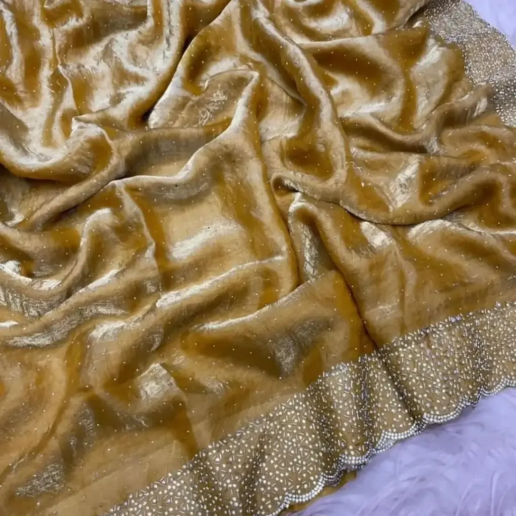 Trending Space Silk Saree With Grand Stone Work ♥️      