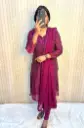 premium soft space silk Kurti With Dupatta 😍