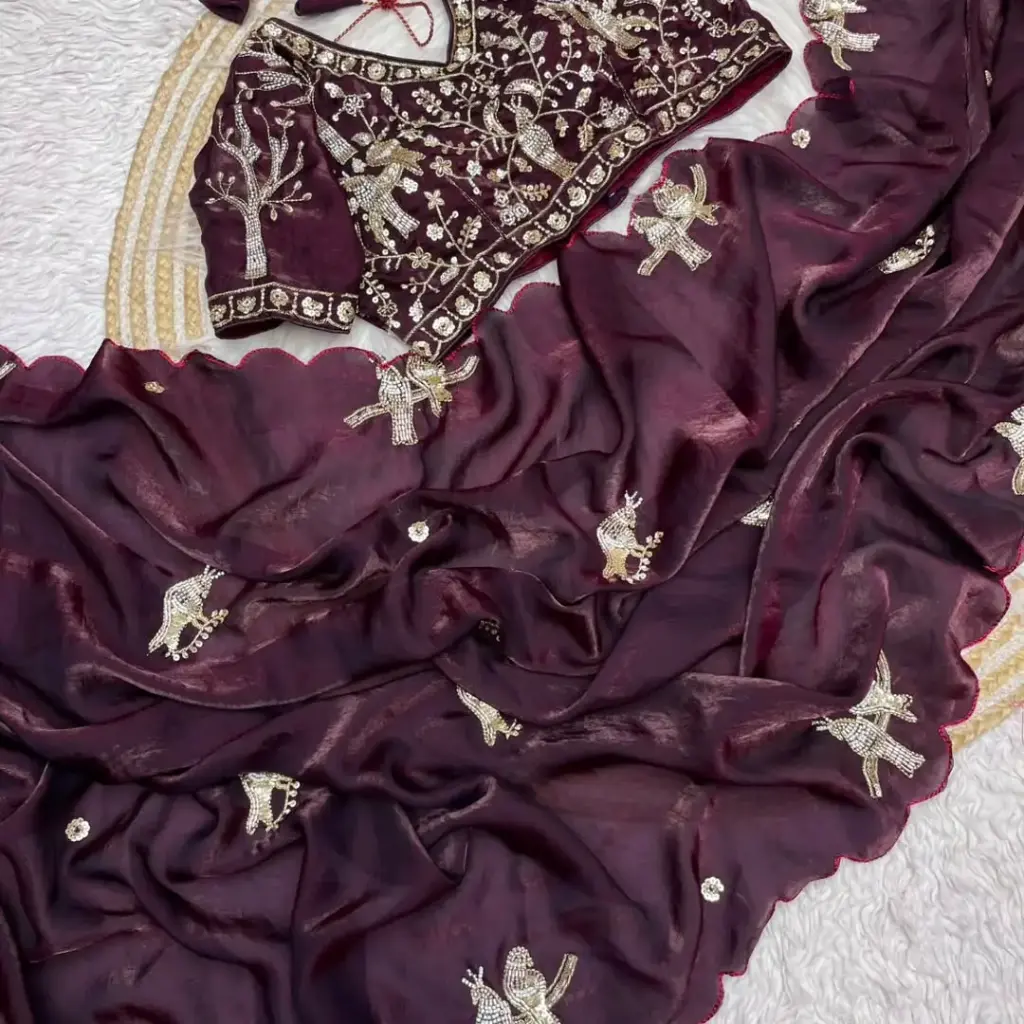 Beautiful Space Silk Saree😍