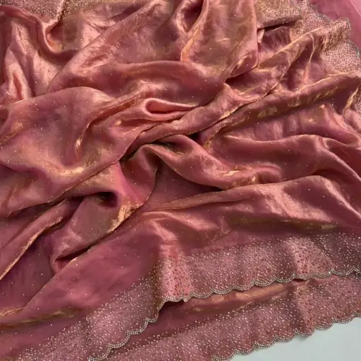Trending Space Silk Saree With Grand Stone Work ♥️