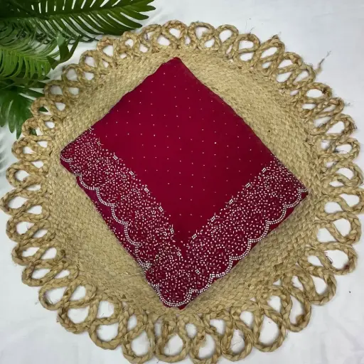 Trending Space Silk Saree With Grand Stone Work ♥️   