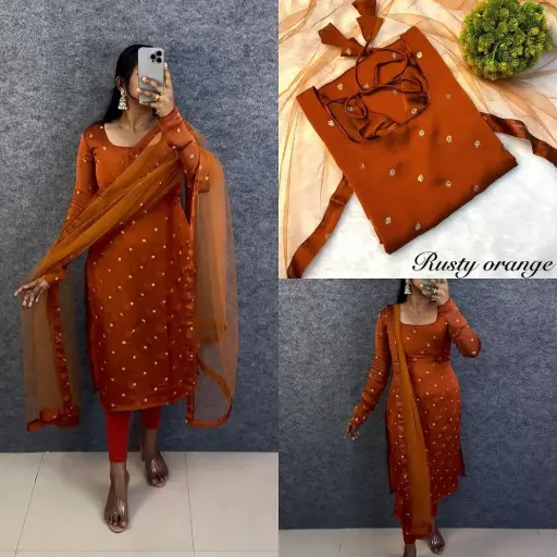 Rangoli Silk Kurti With soft Net Duppata ❣️ 
