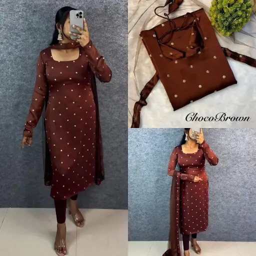 Rangoli Silk Kurti With soft Net Duppata ❣️   
