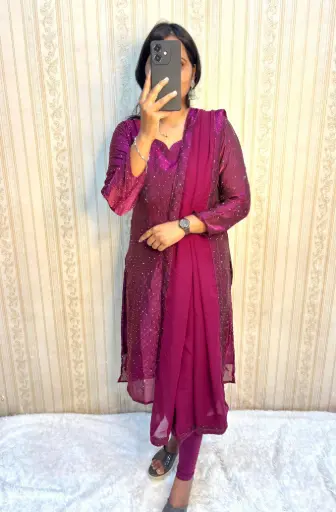 premium soft space silk Kurti With Dupatta 😍