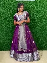 FULLY STITCHED PURPLE ORGANZA LEHANGA