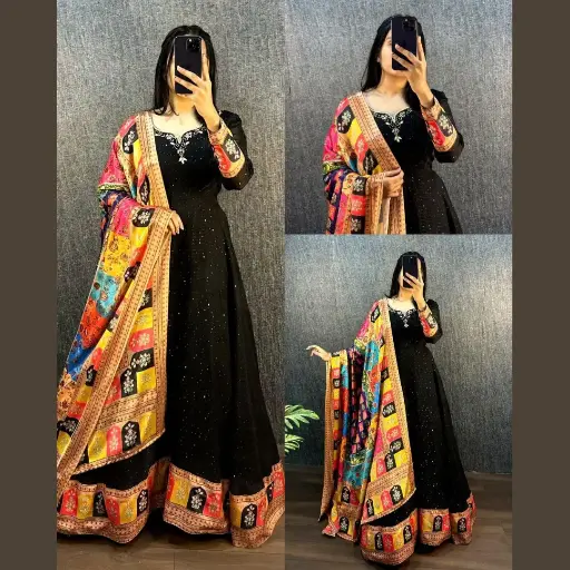 BLACK GOWN WITH DUPATTA